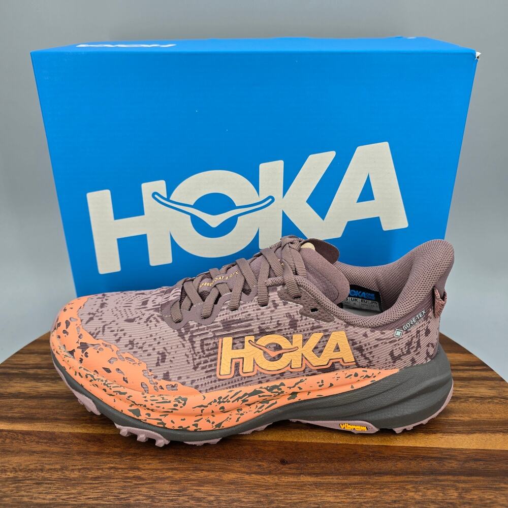 HOKA Women's Trail Running Shoe in Mauve and Peach